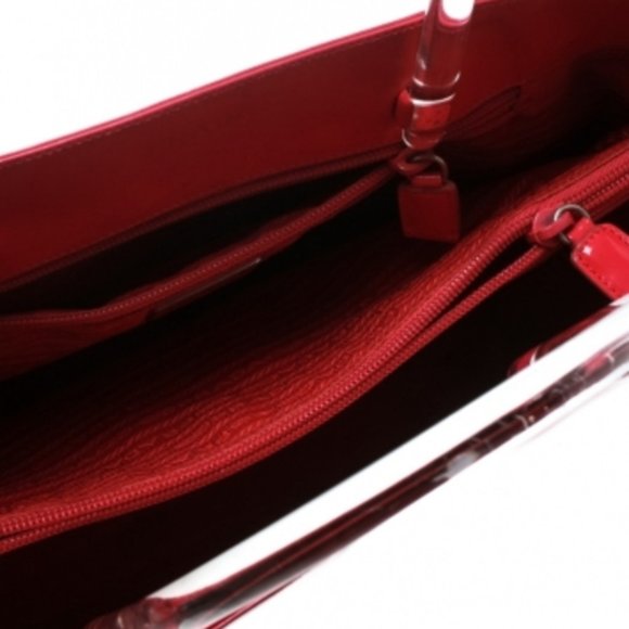 Rare patent leather prada tote bag clear handles - Picture 7 of 11